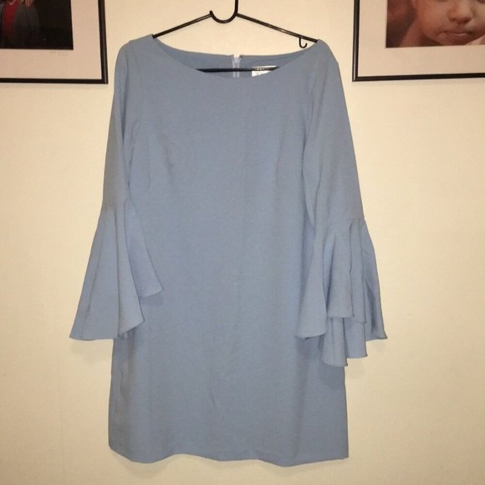 Eliza J Dress Light Blue Big Sleeves Size 14